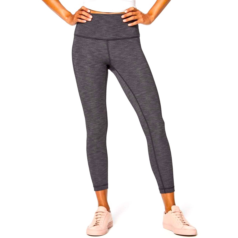 Lululemon Wunder Under Heathered Grey Hi-Rise 7/8 Tight Size 2
